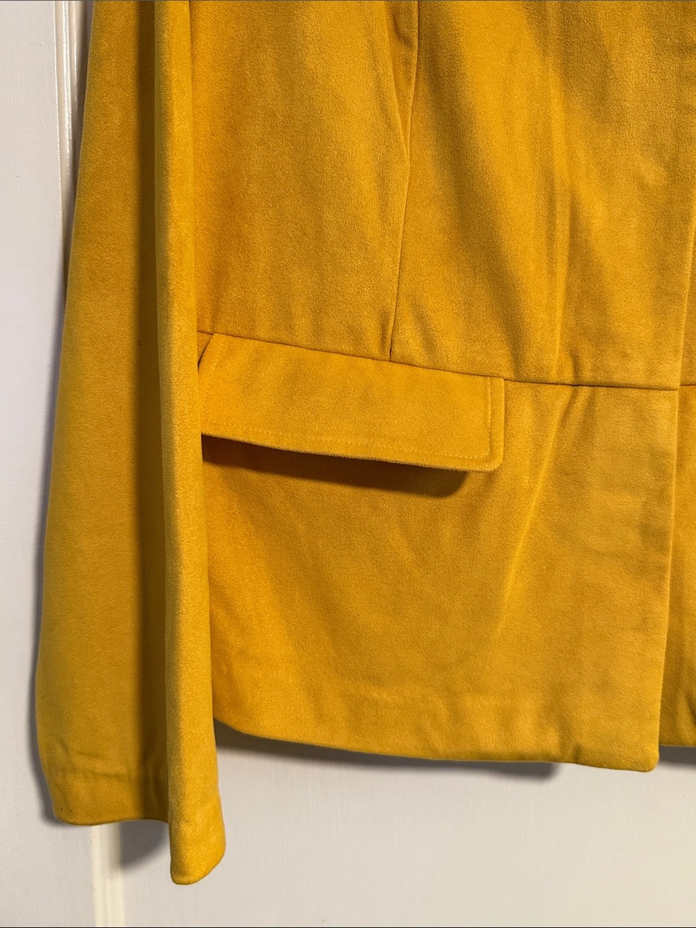 Chico’s Mustard Yellow Faux Suede Jacket - Picture 3 of 7